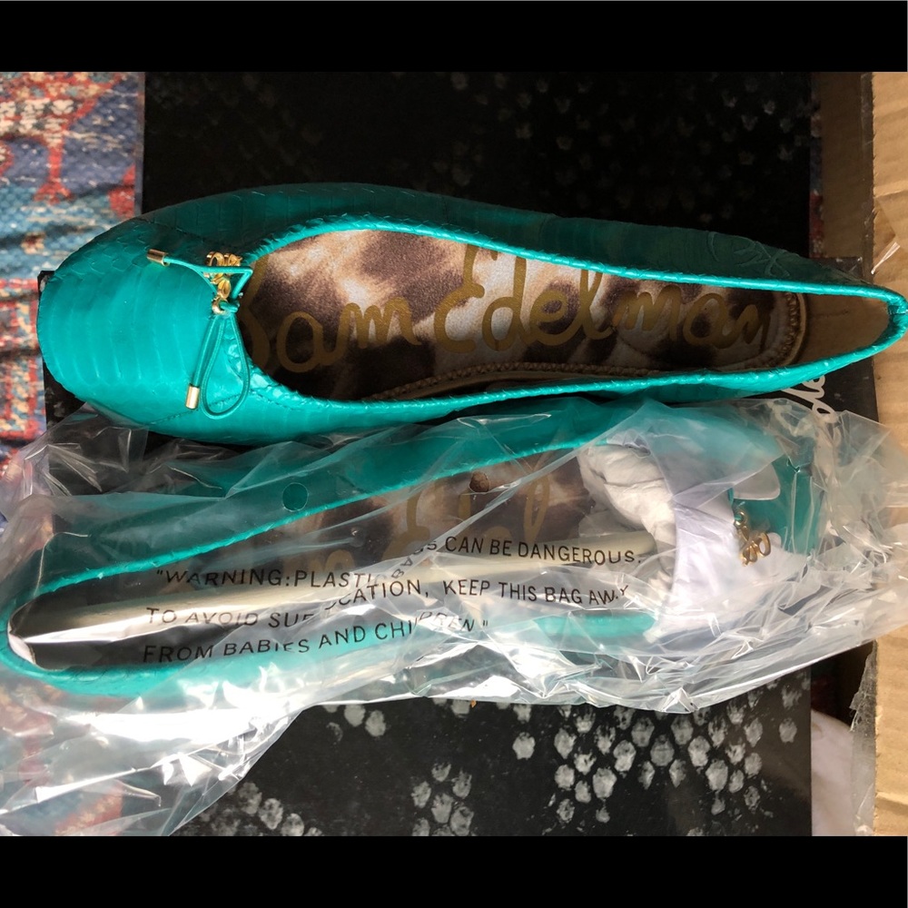 Turquoise Sam Edelman ballet flats